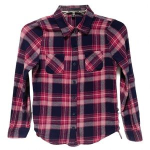 Derek Heart Pink Plaid Cotton Flannel Shirt